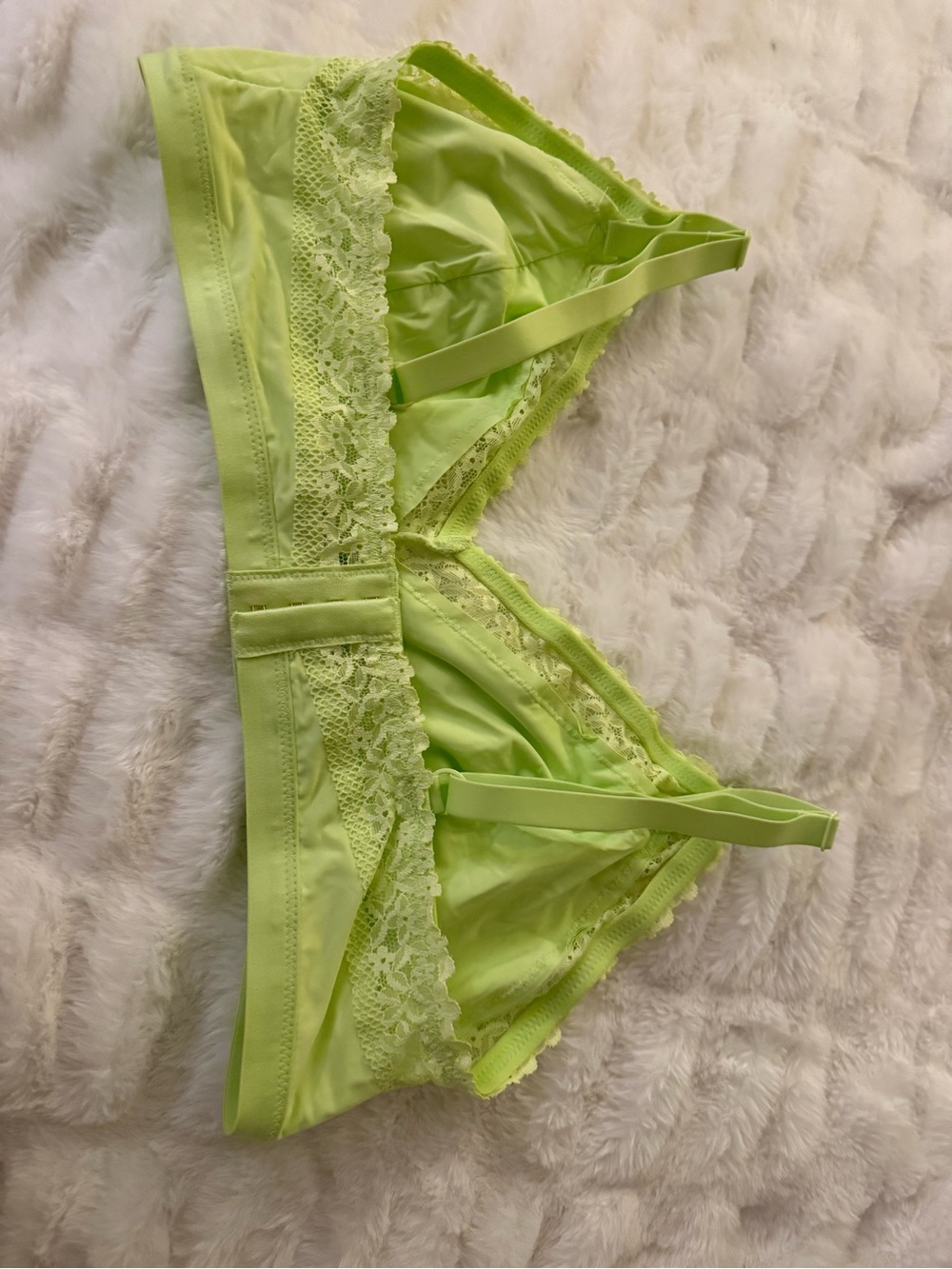 Set of Aerie Lace-Trim Bralette’s in Pink & Lime - Picture 10 of 11